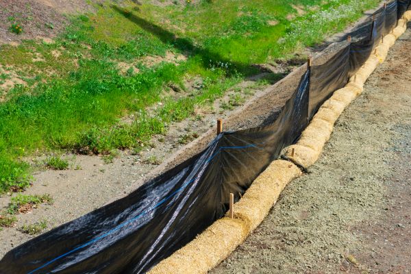 Straw Wattle Installation in Greenville